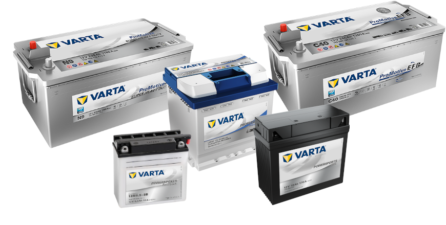 Batteries électrique Varta, tous modèles : SILVER,  BLUE EFB, BLACK DYNAMIC, SILVER DYNAMIC AUXILIAIRE